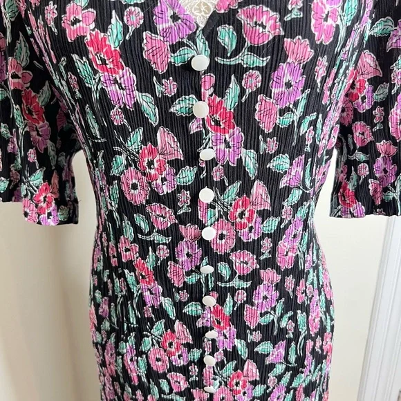 Vintage Fashion Bug Long Floral Dress with Corset Tie Back Size 22/24 cottage - Picture 6 of 15